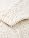 COMOBOCA 100% Wool Women's Cable Knit Button Cardigan