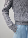 COMOBOCA 100% Cashmere Women's Cable Button Front Knit Cardigan