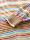 COMOBOCA 100% Cashmere Women's Striped Button Down Cardigan