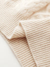 COMOBOCA 100% Cashmere Women's Cable Round Neck Knit Sweater