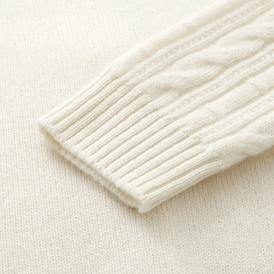 COMOBOCA 100% Cashmere Women's Cable Button Front Knit Cardigan