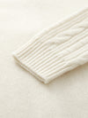 COMOBOCA 100% Cashmere Women's Cable Button Front Knit Cardigan