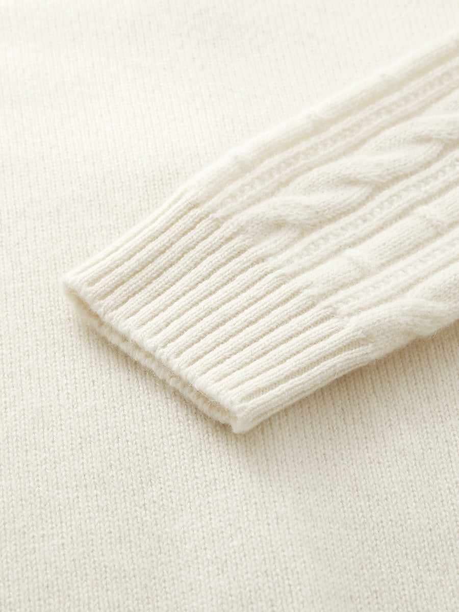 COMOBOCA 100% Cashmere Women's Cable Button Front Knit Cardigan