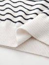 COMOBOCA 100% Cashmere Women's Striped Round Neck Sweater