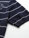 COMOBOCA Women's Striped Floral Knit T-Shirt