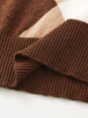 COMOBOCA 100% Cashmere Women's Color Block Turtleneck Sweater