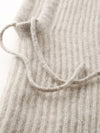 COMOBOCA 100% Cashmere Women's Ribbed Cozy Reversible Knit Hood