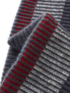 COMOBOCA 100% Wool Men's Striped Ribbed Knit Beanie
