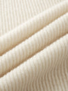 COMOBOCA 100% Cashmere Women's Ribbed Crochet Lace Cuffs Sweater