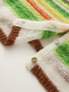 COMOBOCA Women's Rainbow Striped Button Down Cardigan
