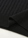 COMOBOCA 100% Wool Women's Ribbed Contrast Trim Sweater