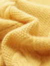 COMOBOCA 100% Cashmere Women's Cable Knit V-Neck Sweater