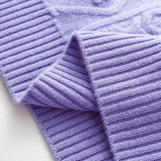 COMOBOCA 100% Wool Women's Cable Round Neck Knit Sweater