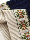 COMOBOCA 100% Wool Kids' Cable Fair Isle Round Neck Sweater
