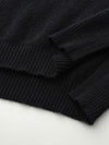 COMOBOCA 100% Cashmere Women's Striped Sleeve Round Neck Sweater