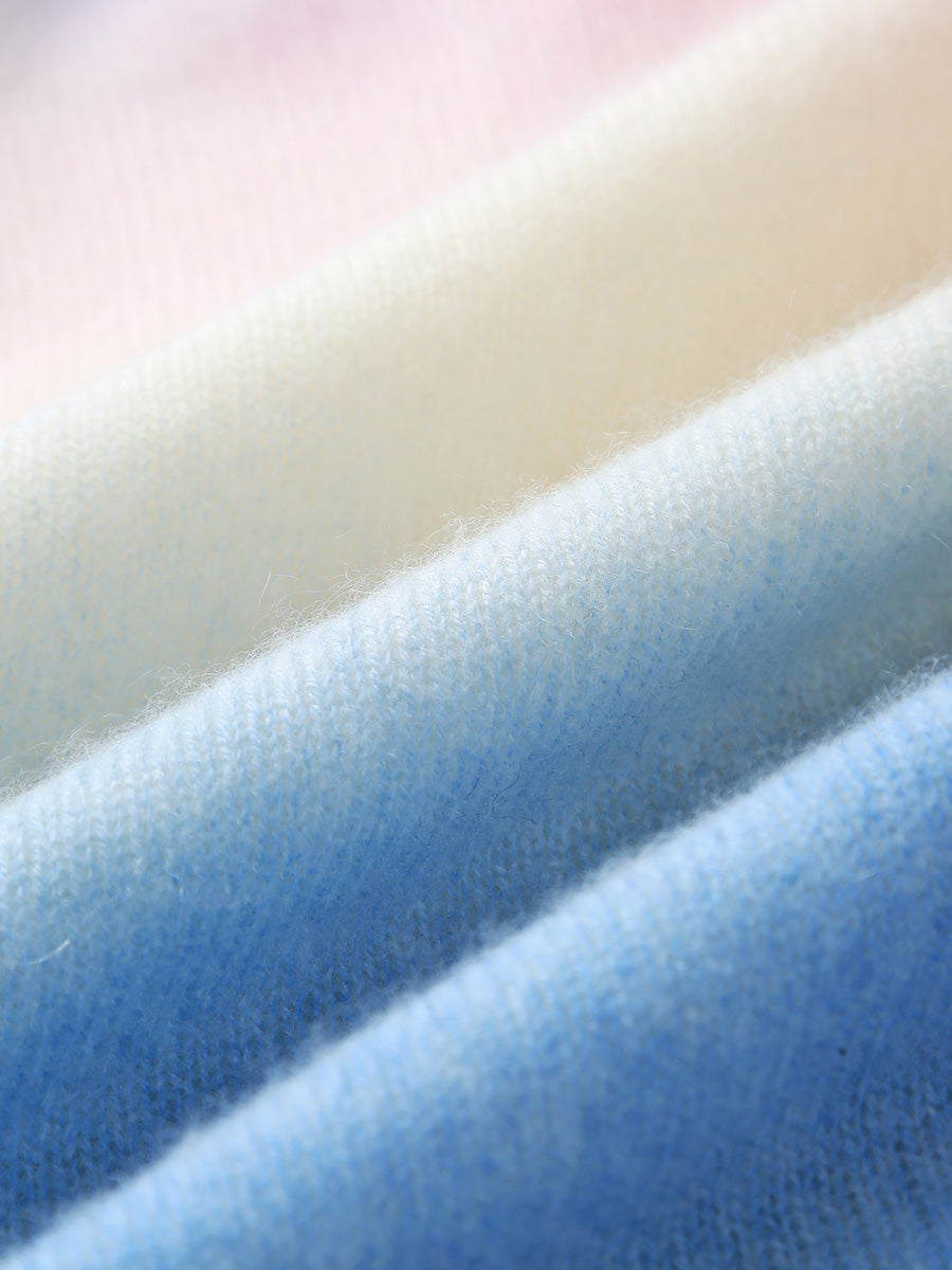 COMOBOCA 100% Cashmere Women's Gradient Ombre Sweater