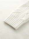 COMOBOCA 100% Cashmere Women's Cable Knit Zip Up Cardigan