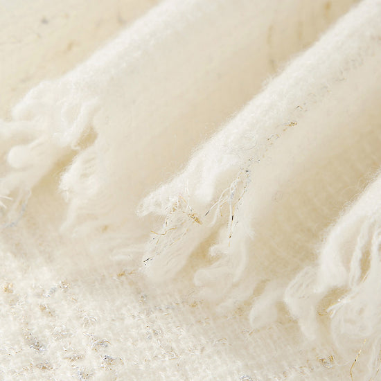 COMOBOCA 100% Cashmere Scarf with Fringes and Metallic Shimmer