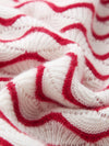 COMOBOCA 100% Cashmere Women's Wave Pattern Knit Sweater