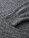 COMOBOCA 100% Cashmere Women's Zip-Up Ribbed Hoodie