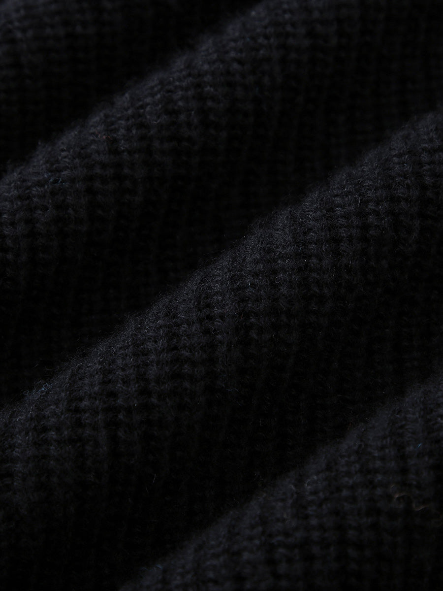 COMOBOCA 100% Wool Women's Color Block Ribbed Knit Sweater