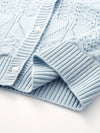 COMOBOCA Women's Chic Heart Patterned Button Cardigan