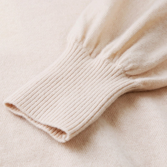 COMOBOCA 100% Cashmere Women's Puff Sleeve Knit Cardigan