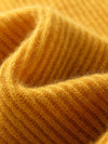 COMOBOCA 100% Cashmere Women's V-Neck Ribbed Knit Sweater