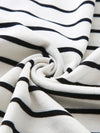 COMOBOCA Women's Cotton Silk Striped Smiley Patch T-Shirt Knit Sweater