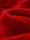 COMOBOCA 100% Wool Kids' Cable Knit Round Neck Sweater