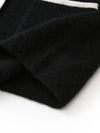 COMOBOCA 100% Cashmere Women's Two-Tone Buttoned Cardigan