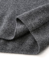 COMOBOCA 100% Cashmere Women's Zip-Up Ribbed Hoodie