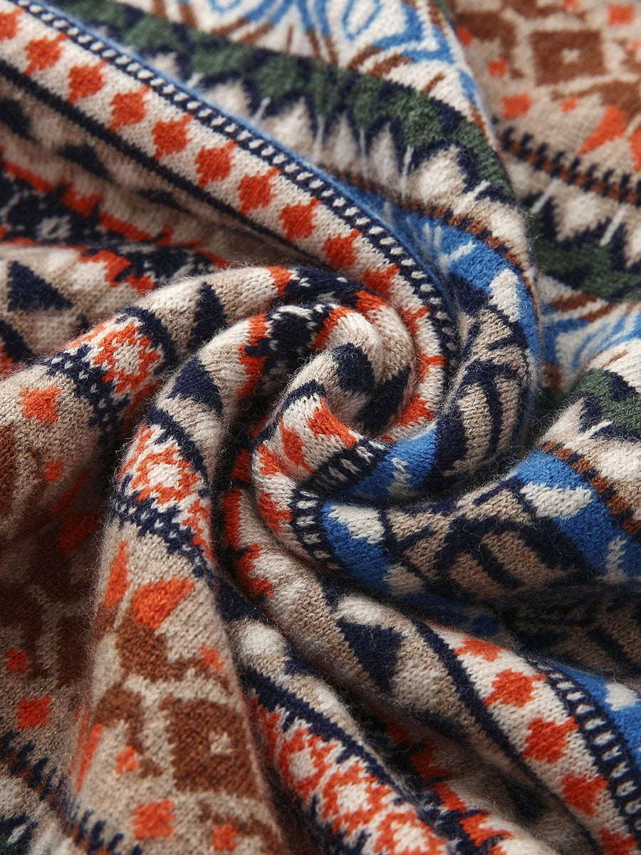 COMOBOCA 100% Wool Women's Fair Isle Knit Vest