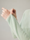 COMOBOCA 100% Cashmere Women's Ribbed Contrast Trim Sweater