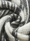 COMOBOCA 100% Cashmere Women's Striped Knit Round Neck Sweater