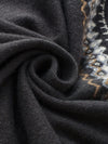 COMOBOCA 100% Wool Women's Fair Isle Zip Up Sweater