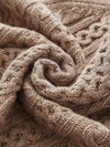 COMOBOCA 100% Wool Women's Cable Knit Button Cardigan