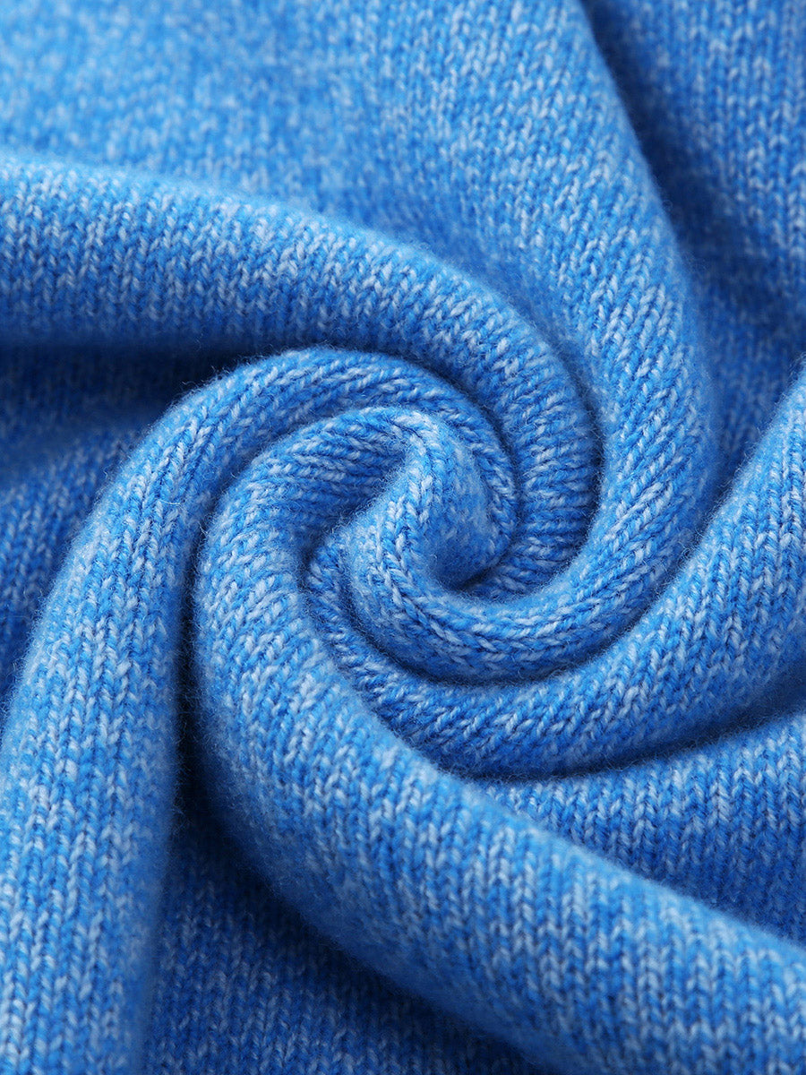 COMOBOCA 100% Wool Women's Contrast Trim Knit Sweater