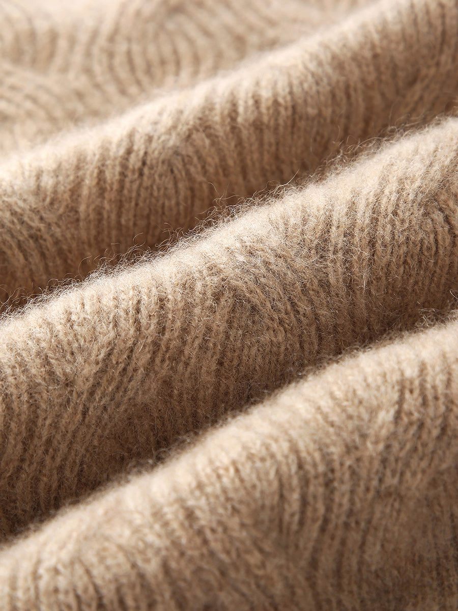 COMOBOCA 100% Cashmere Women's Cable Knit Hooded Sweater