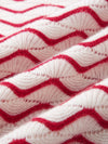 COMOBOCA 100% Cashmere Women's Wave Pattern Knit Sweater
