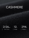 COMOBOCA 100% Cashmere Men's Ribbed Round Neck Knit Sweater