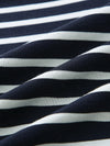 COMOBOCA Women's Striped Heart Embroidered Cotton Silk Sweater