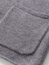 COMOBOCA 100% Cashmere Women's Striped Sleeve Knit Pocket Cardigan