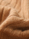 COMOBOCA 100% Cashmere Women's Cozy Ribbed V-Neck Sweater
