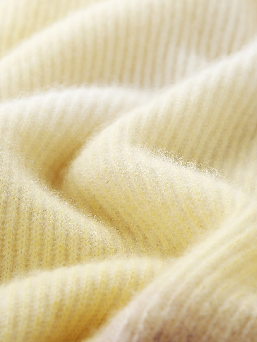 COMOBOCA 100% Cashmere Women's Gradient Color Knit Sweater