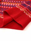 COMOBOCA 100% Wool Women's Fair Isle Patterned Cardigan