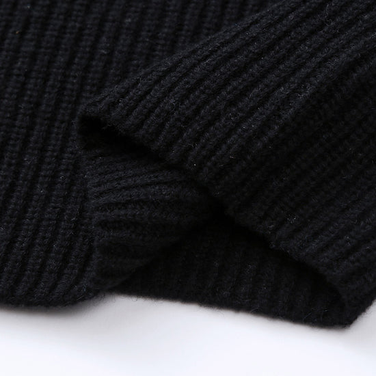 COMOBOCA 100% Wool Women's Color Block Ribbed Knit Sweater