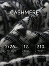 COMOBOCA 100% Cashmere Women's Fair Isle Double Zip Hoodie