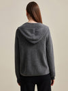 COMOBOCA 100% Cashmere Women's Zip-Up Ribbed Hoodie
