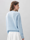 COMOBOCA 100% Wool Women's Cable Round Neck Knit Sweater